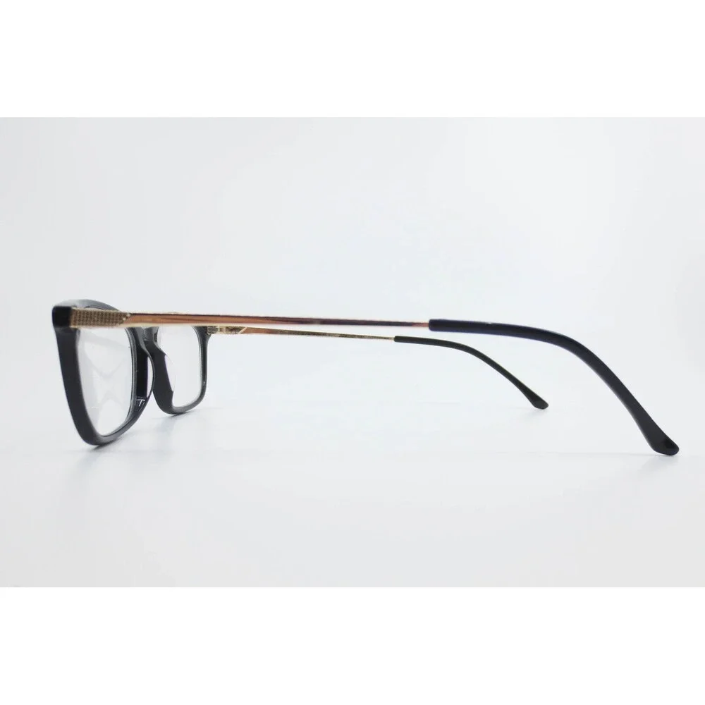M America MU217 BLK Black Gold Rectangular Eyeglasses Frames 52-16-140